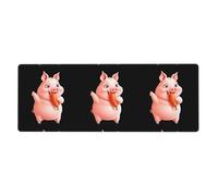 YYHWHJDE The Piglet Happily Nibbles A Carrot Pattern Extra Large Mouse Pad, Computer Office Anti Slip Gaming Keyboard Thickened Version 12x31.5in