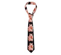 YYHWHJDE The piglet happily nibbles a carrot Pattern Men's tie classic style suit cravat suitable for holidays and work
