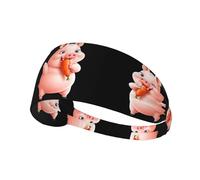 YYHWHJDE The Piglet Happily Nibbles a Carrot Picture Sports Headband for Women Sweat Proof Bandeau Summer Elastic Band