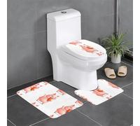 YYHWHJDE The Piglet Happily Nibbles a Carrot Picture Three Piece Set of Bathroom Floor mats, Bathroom Shower mats, Anti Slip Quick Drying