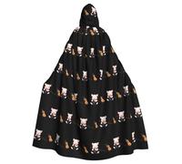 YYHWHJDE The piglet playing the erhu Pattern Halloween Adult Hooded Cloak for various party and carnival settings