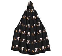 YYHWHJDE The piglet playing the erhu Prints Halloween Adult Hooded Cloak for Parties and Costumes