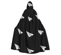 YYHWHJDE The plane carrying dreams Printed Halloween Adult Hooded Cloak No Zipper, Comfortable & Durable for Role-Playing