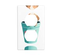 YYHWHJDE The Puppy in The Coke Cup Pattern Double Socket Wall Panel Decorative is Durable and Suitable for Socket Light Switch Accessories 4.5x2.76in