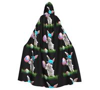 YYHWHJDE The Rabbit Holding An Easter Egg Picture Halloween Adult Hooded Cape Cloak No Zipper, Comfortable For Costume Parties