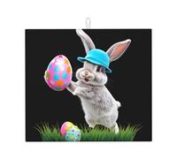 YYHWHJDE The Rabbit Holding an Easter Egg Printed Kitchen Absorbent pad, Super Absorbent Microfiber, Oversized Anti Slip