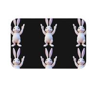 YYHWHJDE The Rabbit Referee who Cheers Picture Crystal Velvet Lock Edge Floor mat, Bedroom Carpet, Parlor, Dormitory Home Decoration