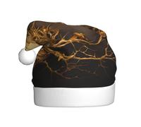 YYHWHJDE The radiant golden branch Pattern Christmas Hat for Adult Soft and Fluffy, Ideal for Long-Term Use