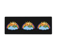 YYHWHJDE The Rainbow Is Clear Pattern Extra Large Mouse Pad, Computer Office Anti Slip Gaming Keyboard Thickened Version 12x31.5in