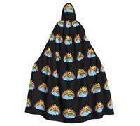 YYHWHJDE The rainbow is clear Prints Halloween Adult Hooded Cloak for Parties and Costumes