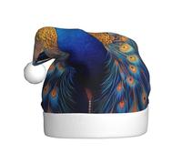 YYHWHJDE The resplendent peacock Pattern Christmas Hat for Adult Soft and Fluffy, Ideal for Long-Term Use