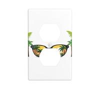 YYHWHJDE The Scenery in The Sunglasses Picture Double Socket Wall Panel Electrical Socket Cover Plate is Shatter Resistant and Durable 4.5x2.76in