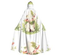 YYHWHJDE The Shy Little Sheep Picture Halloween Adult Hooded Cape Cloak No Zipper, Comfortable For Costume Parties