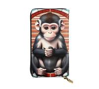 YYHWHJDE The Silent Monkey Printing Quality Leather Long Clutch Wallet Designed for Fashion Girls and Women Stylish 7.48 x 4.13 in