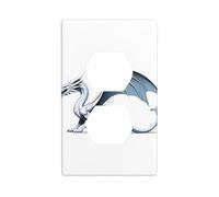 YYHWHJDE The Silver Dragon Slowly Rose up Pattern Double Socket Wall Panel Decorative is Durable and Suitable for Socket Light Switch Accessories 4.5x2.76in