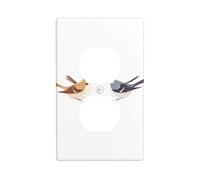 YYHWHJDE The Sparrows and Swallows are Singing Pattern Double Socket Wall Panel Decorative is Durable and Suitable for Socket Light Switch Accessories 4.5x2.76in