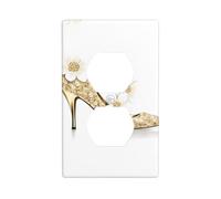 YYHWHJDE The Story of Flowers and high Heels Pattern Double Socket Wall Panel Decorative is Durable and Suitable for Socket Light Switch Accessories 4.5x2.76in