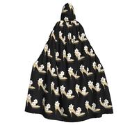YYHWHJDE The story of flowers and high heels Pattern Halloween Adult Hooded Cloak for various party and carnival settings
