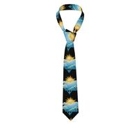 YYHWHJDE The sun hanging in the blue sky Pattern Men's tie classic style suit cravat suitable for holidays and work