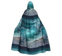 YYHWHJDE The Surging Tide Prints Halloween Adult Hooded Cape Men'S And Women'S Clothing Mantle Role-Playing