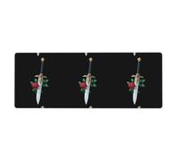 YYHWHJDE The Sword And The Rose Pattern Extra Large Mouse Pad, Computer Office Anti Slip Gaming Keyboard Thickened Version 12x31.5in