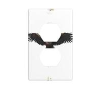 YYHWHJDE The Terrifying Eagle Impeachment Picture Double Socket Wall Panel Electrical Socket Cover Plate is Shatter Resistant and Durable 4.5x2.76in