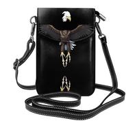 YYHWHJDE The terrifying eagle impeachment Picture Ladies' mobile phone with leather foreskin, crossbody flip cover, small adjustable shoulder strap