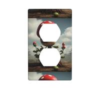 YYHWHJDE The Terrifying Piranha Plant Prints Double Socket Wall Panel Electrical Socket Cover Plate Shatter Decoration Durable 4.5x2.76in