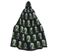 YYHWHJDE The terrifying Skull Island Pattern Halloween Adult Hooded Cloak for various party and carnival settings