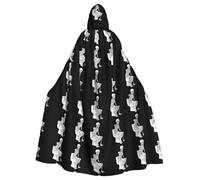 YYHWHJDE The Thinker on the Toilet Prints Halloween Adult Hooded Cloak for Parties and Costumes