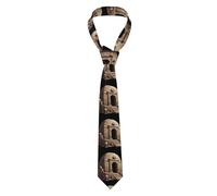 YYHWHJDE The Tomb of Horror Pattern Men's tie classic style suit cravat suitable for holidays and work