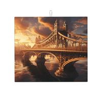 YYHWHJDE The Towering Bridge Printed Kitchen Absorbent pad, Super Absorbent Microfiber, Oversized Anti Slip