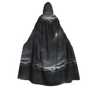 YYHWHJDE The Vast Night Pattern Halloween Adult Hooded Cape Cloak - Super Large Hooded Cloak No Zipper