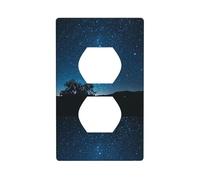 YYHWHJDE The vast Starry Sky Picture Double Socket Wall Panel Decorative is Durable and Suitable for Socket Light Switch Accessories 4.5x2.76in