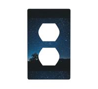 YYHWHJDE The vast Starry Sky Prints Double Socket Wall Panel Electrical Socket Cover Plate Shatter Decoration Durable 4.5x2.76in