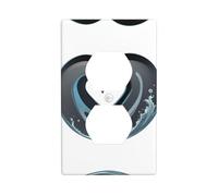YYHWHJDE The Waves roll up Love Pattern Double Socket Wall Panel Decorative is Durable and Suitable for Socket Light Switch Accessories 4.5x2.76in