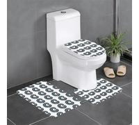 YYHWHJDE The Waves roll up Love Picture Three Piece Set of Bathroom Floor mats, Bathroom Shower mats, Anti Slip Quick Drying