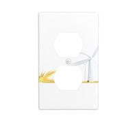 YYHWHJDE The Wind Blows The Windmill Picture Double Socket Wall Panel Electrical Socket Cover Plate is Shatter Resistant and Durable 4.5x2.76in
