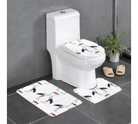 YYHWHJDE Thousand Crane Holding Red Hearts Picture Three Piece Set of Bathroom Floor mats, Bathroom Shower mats, Anti Slip Quick Drying