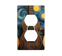 YYHWHJDE Three Guitars Pattern Double Socket Wall Panel Decorative is Durable and Suitable for Socket Light Switch Accessories 4.5x2.76in