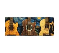 YYHWHJDE Three Guitars Picture Extra Large Mouse Pad, Computer Office Anti Slip Gaming Keyboard Thickened Version 12x31.5in