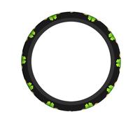 YYHWHJDE Three-Leaf Clover Gold Coins Prints Quality Steering Wheel Grip - Quality Neoprene Cover for Universal Vehicle Protection