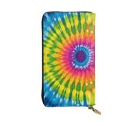 YYHWHJDE tie dye Rainbow Printing Quality Leather Long Clutch Wallet Designed for Fashion Girls and Women Stylish 7.48 x 4.13 in