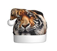 YYHWHJDE Tiger Face Pattern Christmas Hat for Adult Soft and Fluffy, Ideal for Long-Term Use