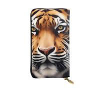 YYHWHJDE Tiger Face Printing Quality Leather Long Clutch Wallet Designed for Fashion Girls and Women Stylish 7.48 x 4.13 in