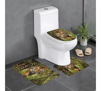 YYHWHJDE Tiger in The Jungle Prints 3 Piece Bathroom Rugs Set 24x16in Plush Shag Throw Mats for Spa, Guest Room, or Kids Bath
