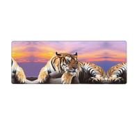 YYHWHJDE Tiger Lying on Wood Prints Mouse Pad 12x31.5in