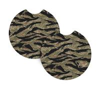 YYHWHJDE Tiger Stripe Camo Prints Car Cup Coasters 2-Pack - The Ideal Housewarming Gift for Car Owners - High-Grade Neoprene Throw, Effortless Style & Protection