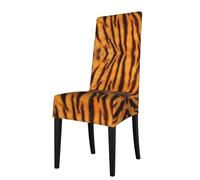 YYHWHJDE Tiger Striped Pattern Prints Dining Chair Throw Covers - Stretchable Spandex Slipcovers for Chair Protection & Refreshing Your Dining Room