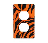 YYHWHJDE Tiger Stripes Orange Pattern Double Socket Wall Panel Decorative is Durable and Suitable for Socket Light Switch Accessories 4.5x2.76in